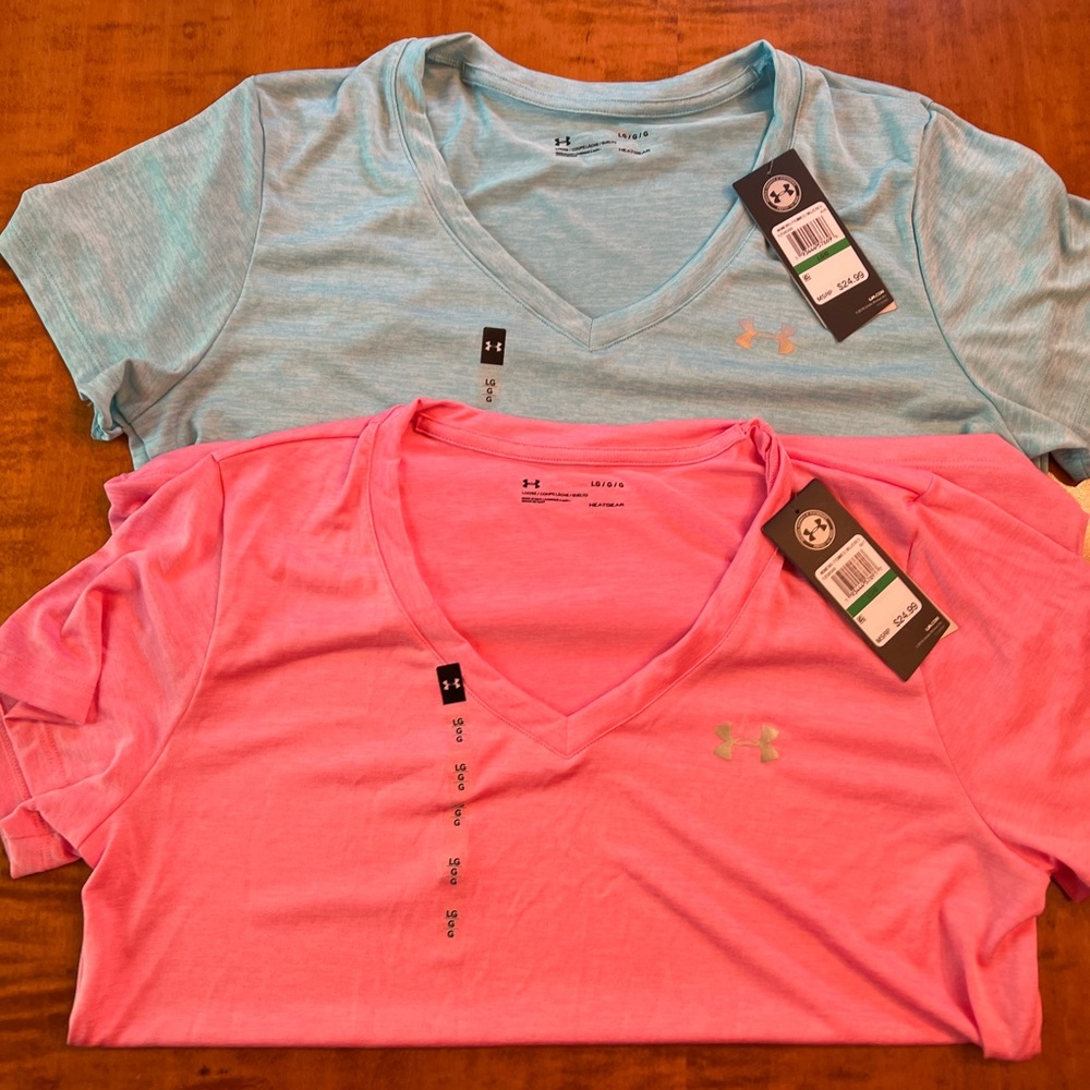 2 new under armour heatgear tees